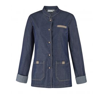 VESTE DE CUISINE FEMME MONGE BLEU JEAN - LAFONT