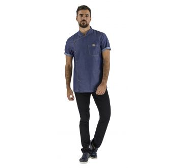 VESTE DE CUISINE HOMME BIEVRE BLEU JEAN - LAFONT