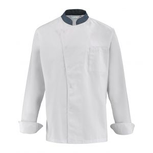 Veste de cuisine pour homme Lafont - 27CABBAGE blanc et gris