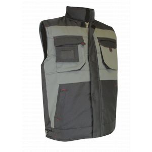 BLOUSONS DE TRAVAIL SANS MANCHES SERPE KAKI/GRIS - LMA