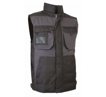 GILET SANS MANCHES SABLE COLORIS GRIS/NOIR - LMA