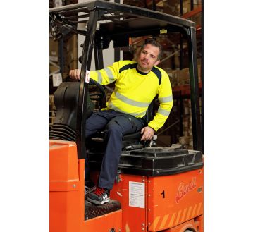 TEE-SHIRT HV CLARTE MANCHE LONGUES ANTI-UV JAUNE/MARINE - LMA