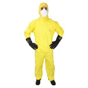 COMBINAISON PROTECTION CHIMIQUE A CAPUCHE JAUNE