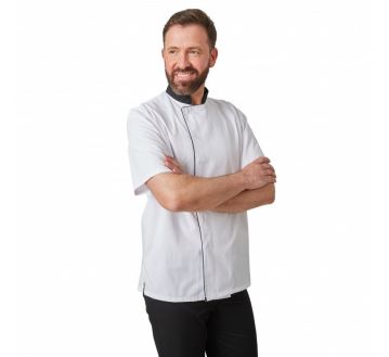 VESTE CUISINE MIXTE M.COURTES BLANC/NOIR VALIN PC PRESSIONS - PBV