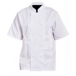 17B veste cuisinier manches courtes poly-coton blanc pbv