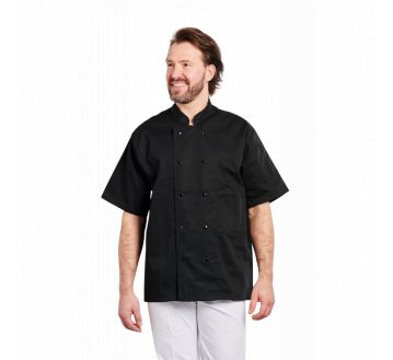 17B veste cuisinier manches courtes poly-coton blanc pbv