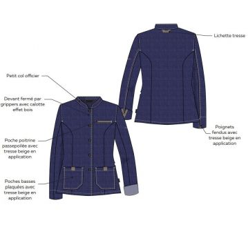 VESTE DE CUISINE HOMME MIRBEL BLEU JEAN - LAFONT