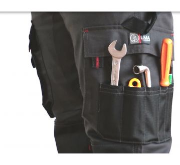 PANTALON DE TRAVAIL ARGILE GRIS/NOIR - LMA