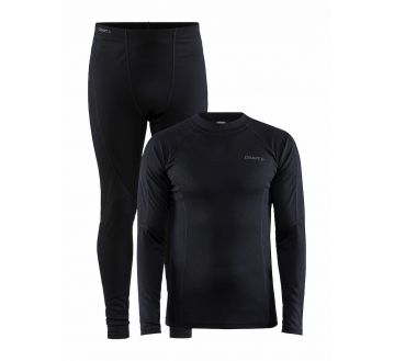 ENSEMBLE TEE-SHIRT/CALECON  NOIR CORE WARM/CORE DRY - NEW WAVE