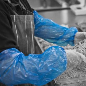 Sachet de 100 manchettes polyéthylène bleues 2