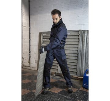 PANTALON DE TRAVAIL MULTIPOCHES CALAMINE BICOLORE MARINE/NOIR - LMA