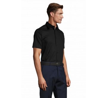 CHEMISE HOMME MANCHES COURTES BROADWAY STRETCH...