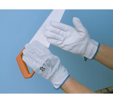 Gants de manutention cuir pleine fleur sur la paume et croute au dos