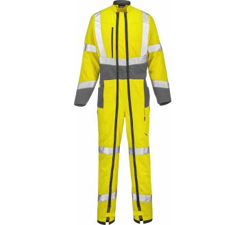 Combinaison haute visibilité pour homme de la marque Lafont couleur jaune/gris