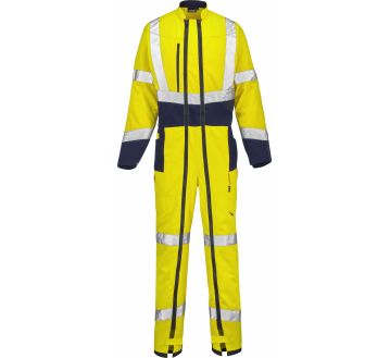 Combinaison haute visibilité pour homme de la marque Lafont couleur jaune/marine