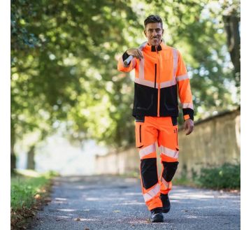 BLOUSON HAUTE VISIBILITE PI-jaune-bleu marine - LAFONT