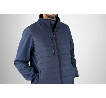 VESTE BI-MATIERE SOFT NOIR ELASTHANNE - LMA
