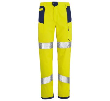 Pantalon de signalisation haute visibilité pour l'été orange/marine de la marque Lafont