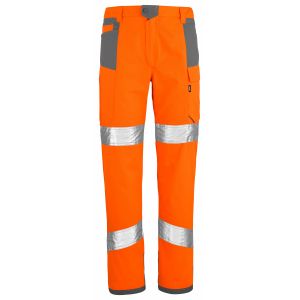 Pantalon de signalisation haute visibilité pour l'été orange/marine de la marque Lafont 2
