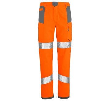 Pantalon de signalisation haute visibilité pour l'été orange/marine de la marque Lafont
