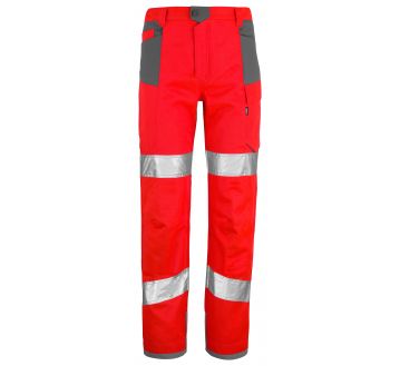 Pantalon de signalisation haute visibilité pour l'été orange/marine de la marque Lafont