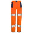 Pantalon haute visibilité poches genoux orange/marine de la marque Lafont