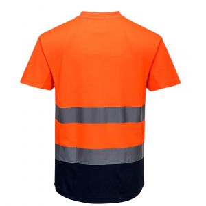 TEE-SHIRT HAUTE VISIBILITE RESPIRANT BI-COLORE C395 orange portwest 2