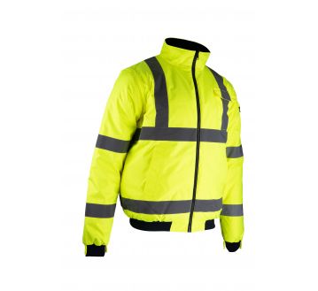 BLOUSON HAUTE VISIBILITE LASER JAUNE FLUO MANCHES AMOVIBLES - LMA