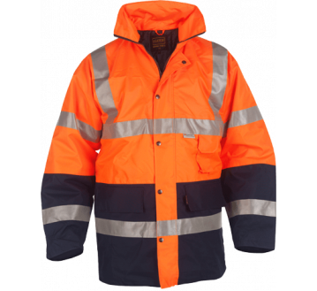 PARKA DE SIGNALISATION ORANGE/MARINE P90 HAUTE VISIBILITE