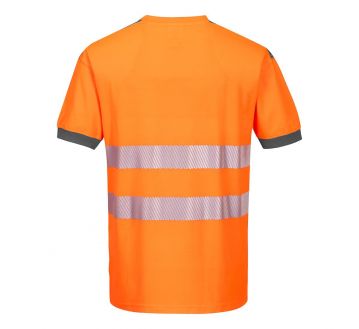 T-shirt haute visibilité anti-UV PORTWEST - Orange/Gris dos