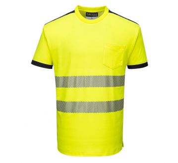 T-shirt haute visibilité anti-UV PORTWEST - Jaune/Gris face