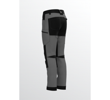 PANTALON DE TRAVAIL E-STRETCH GRIS/NOIR OEKOTEX...
