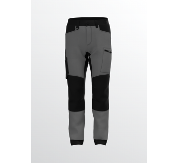 PANTALON DE TRAVAIL E-STRETCH GRIS/NOIR OEKOTEX - EPIC
