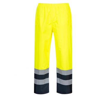PANTALON PLUIE HAUTE VISIBILITE OXFORD/PU JAUNE/MARINE