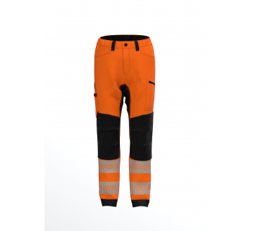 PANTALON DE TRAVAIL HV E-STRETCH ORANGE/NOIR OEKOTEX - EPIC