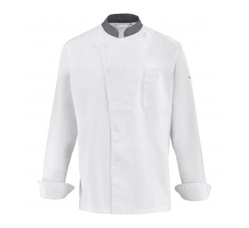 Veste de cuisine pour homme Lafont - 27CABBAGE blanc et gris
