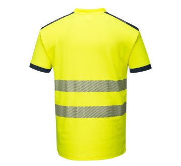 T-shirt haute visibilité anti-UV PORTWEST - Jaune/Marine dos