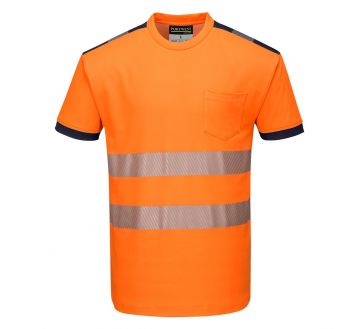 T-shirt haute visibilité anti-UV PORTWEST - Jaune/Gris face