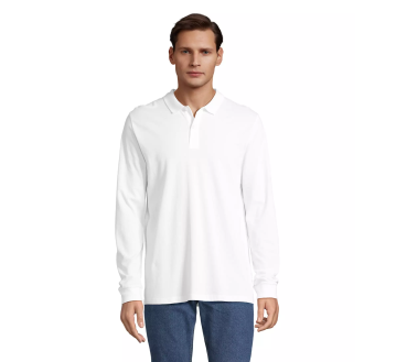 POLO MANCHES LONGUES PLANET BLANC FACE - SOL'S