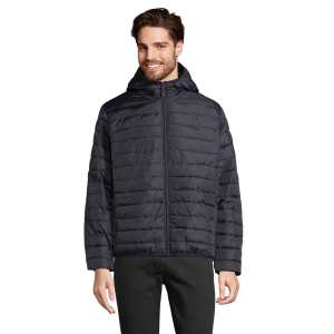 DOUDOUNE HOMME A CAPUCHE STREAM MARINE PORTEE FACE - SOL'S