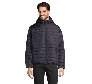 DOUDOUNE HOMME A CAPUCHE STREAM MARINE PORTEE FACE - SOL'S