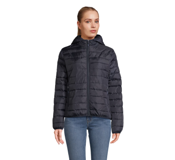 DOUDOUNE FEMME A CAPUCHE STREAM 04445 - SOL'S - French Marine PORTEE