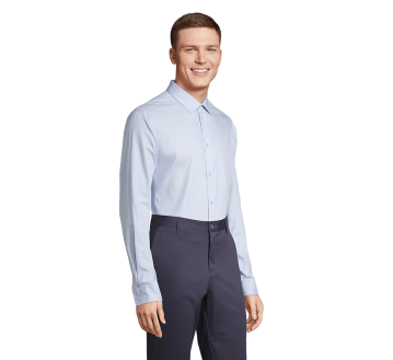 CHEMISE DE TRAVAIL HOMME MANCHES LONGUES BLEU LEGER BLAISE 03182 - NEOBLU