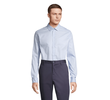 CHEMISE PROFESSIONNELLE HOMME MANCHES LONGUES BLEU LEGER BLAISE 03182 - NEOBLU