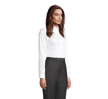 CHEMISE DE TRAVAIL FEMME MANCHES LONGUES BLANCHE BLAISE 03183 - NEOBLU
