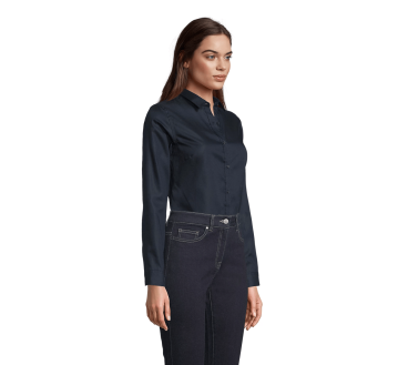 CHEMISE DE TRAVAIL FEMME MANCHES LONGUES MARINE BLAISE 03183 - NEOBLU