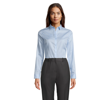 CHEMISE PROFESSIONNELLE FEMME MANCHES LONGUES BLEU LEGER BLAISE 03183 - NEOBLU