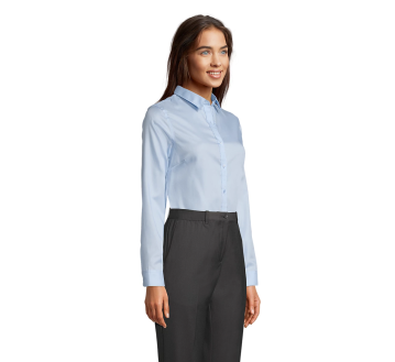 CHEMISE DE TRAVAIL FEMME MANCHES LONGUES BLEU LEGER BLAISE 03183 - NEOBLU
