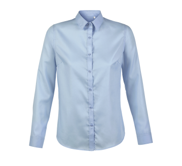 CHEMISE FEMME MANCHES LONGUES BLEU LEGER BLAISE 03183 - NEOBLU