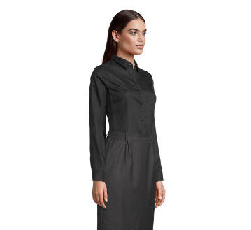 CHEMISE DE TRAVAIL FEMME MANCHES LONGUES NOIRE BLAISE 03183 - NEOBLU